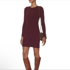 NEW ALC $399 Burgundy Long Sleeve Mini Dress Size XS